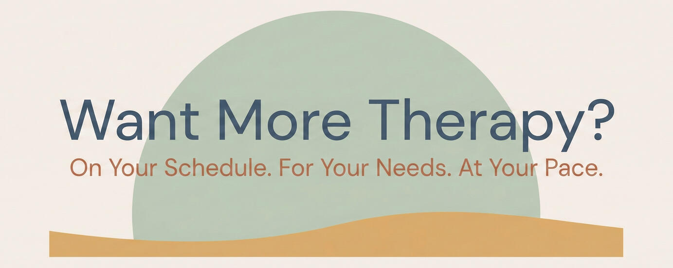 Want More Therapy Logo for Want More Therapy, a self-paced learning company.